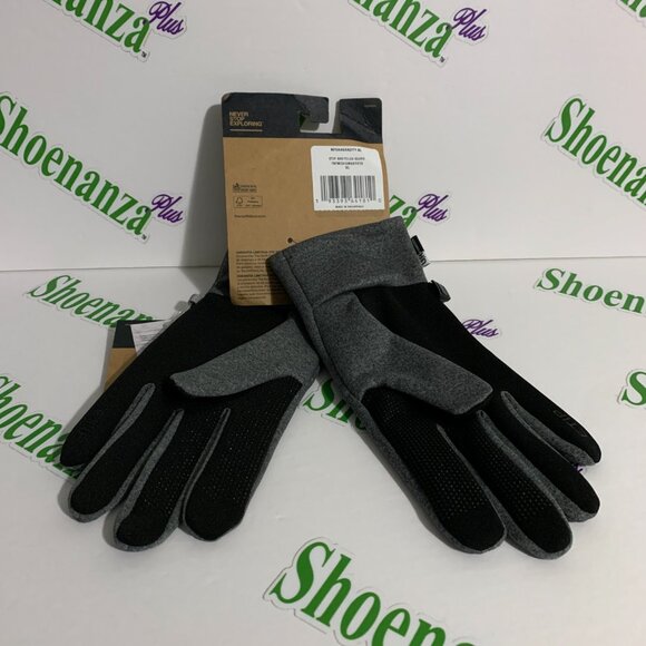 The North Face Gloves Etip Recycled Gripper Dot Gray Black Mens Womens XL - Picture 3 of 7